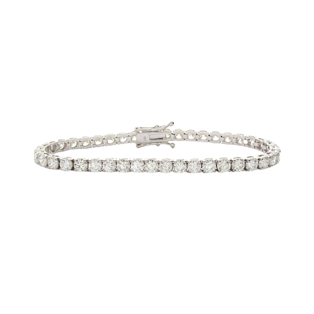 Lab Grown 7.15 CT Round Diamond Art Deco Bracelet Jewel Carts