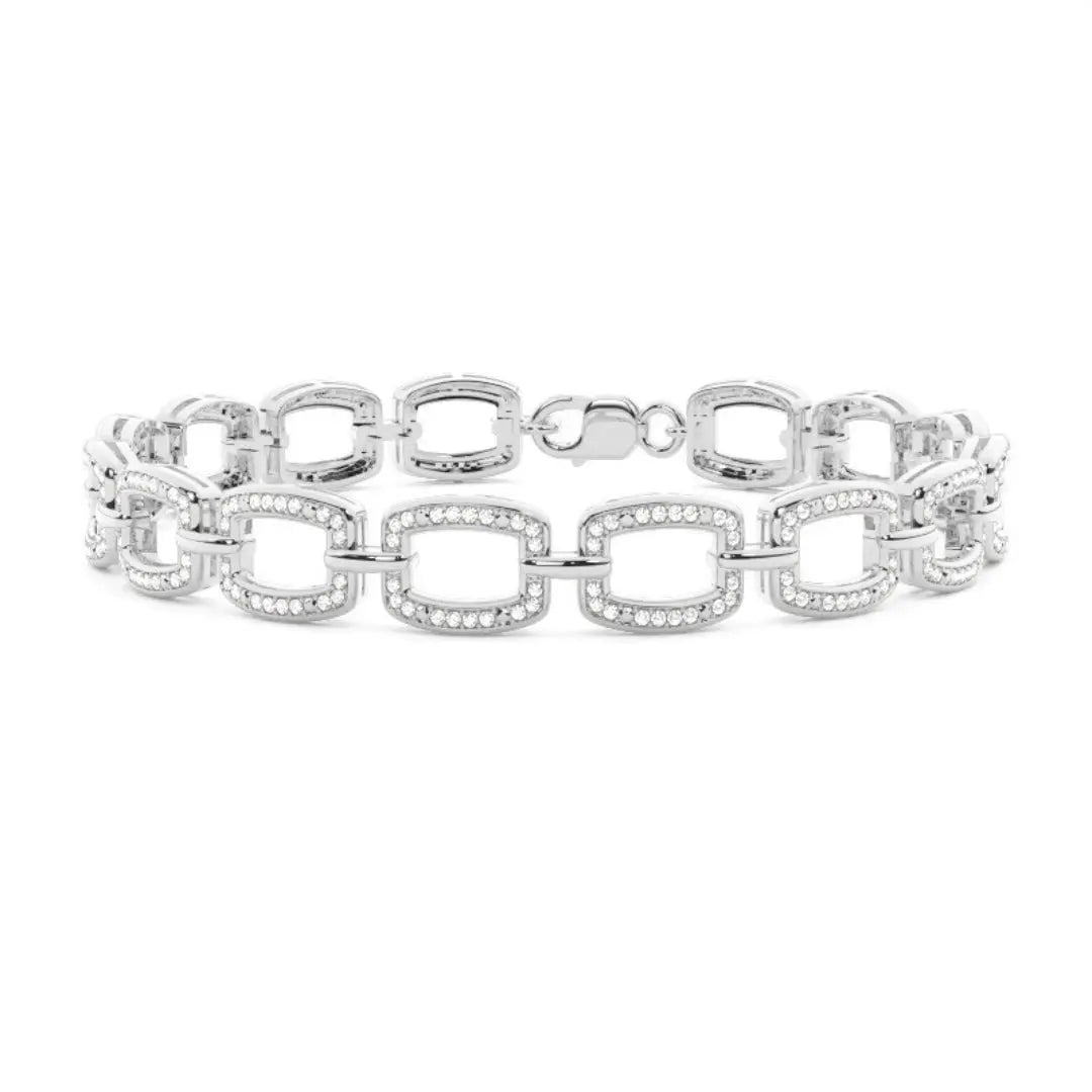 Round Cut 3.50 CT Lab Grown Diamond Bracelet Jewel Carts