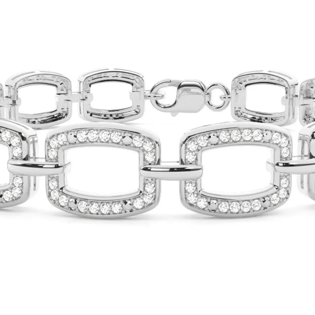 Round Cut 3.50 CT Lab Grown Diamond Bracelet Jewel Carts