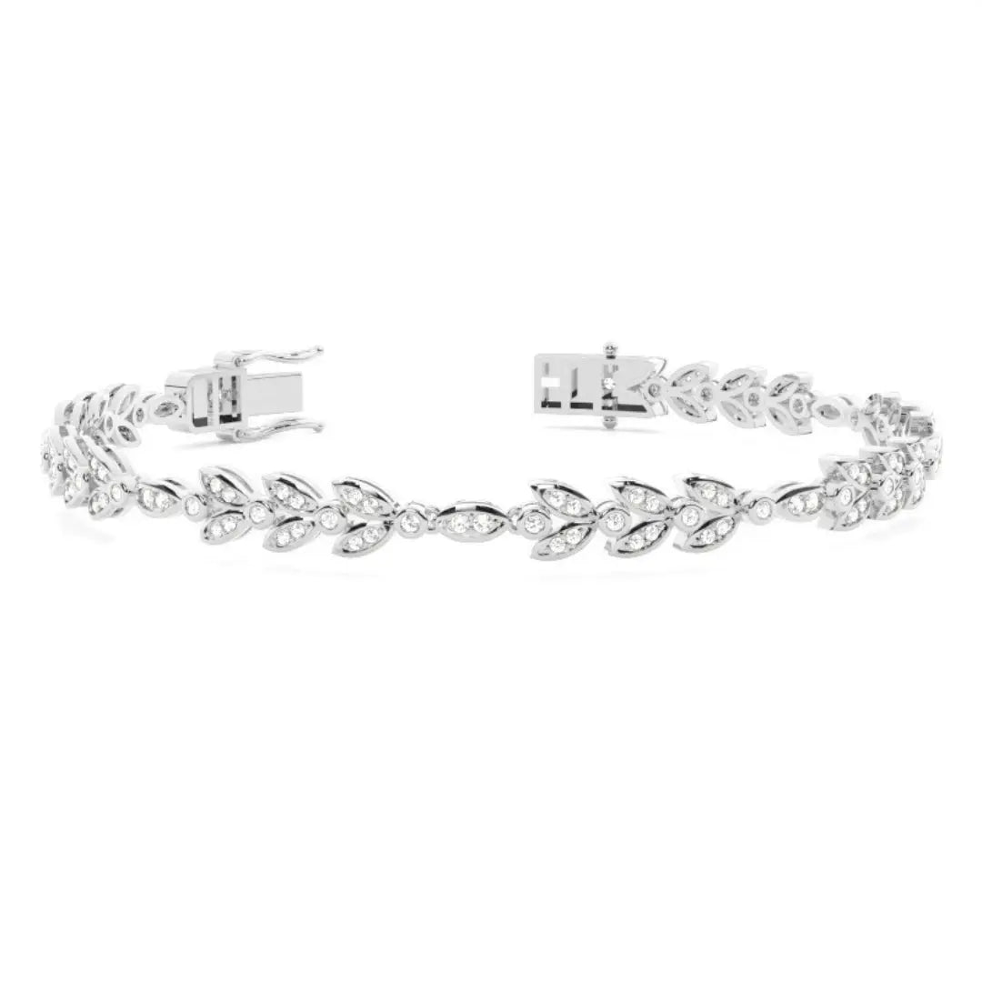 3.34 CT Round Brilliant Cut Lab Grown Art Deco Bracelet Jewel Carts