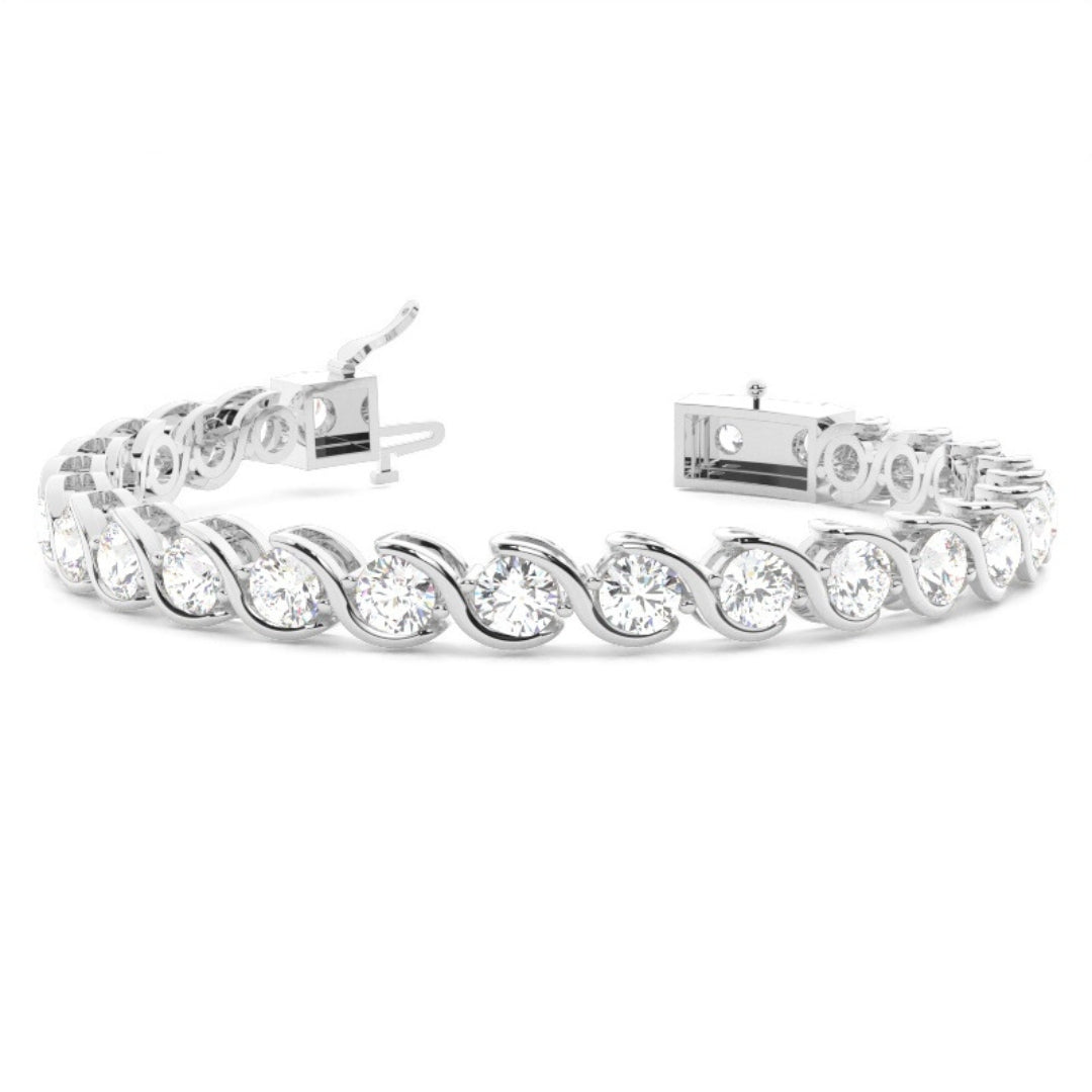 Lab Grown 6.00 CT Round Diamond Art Deco Bracelet Jewel Carts