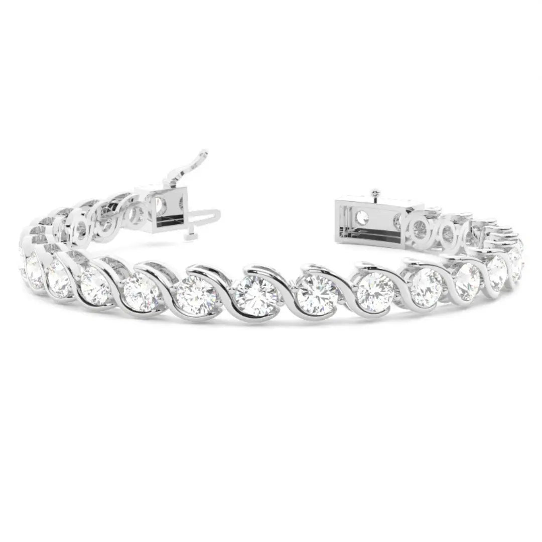 Lab Grown 6.00 CT Round Diamond Art Deco Bracelet Jewel Carts
