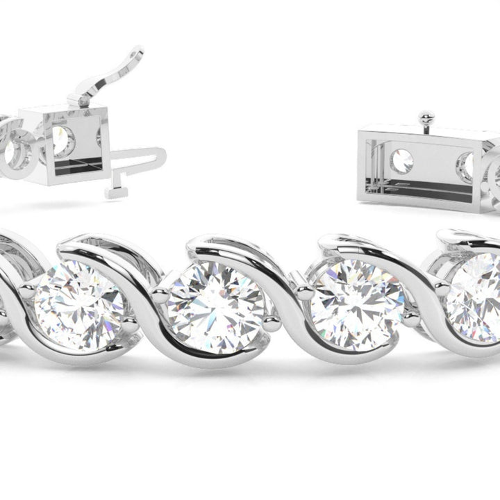 Lab Grown 6.00 CT Round Diamond Art Deco Bracelet