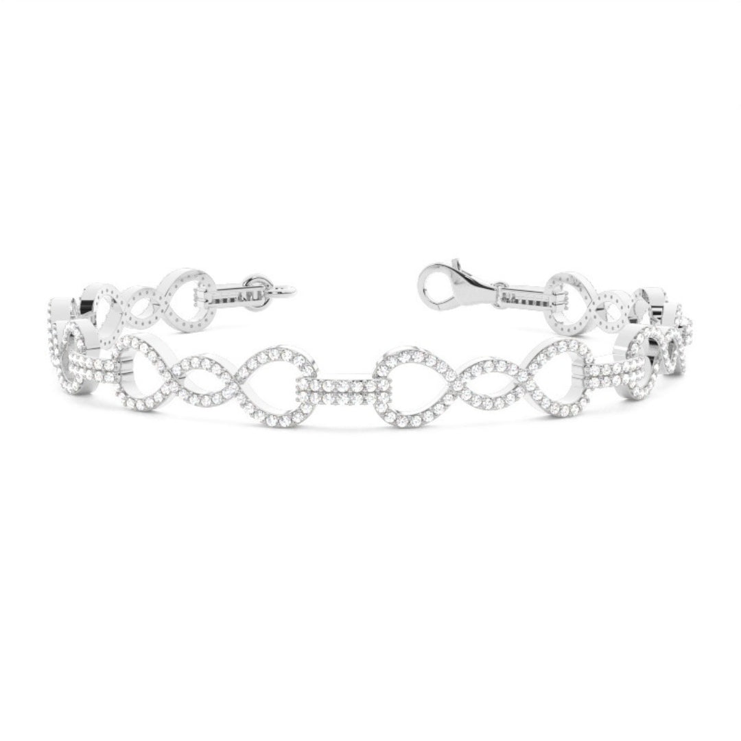 4.35 CT Round Cut Lab Diamond Bracelet Elegant and Radiant Jewel Carts