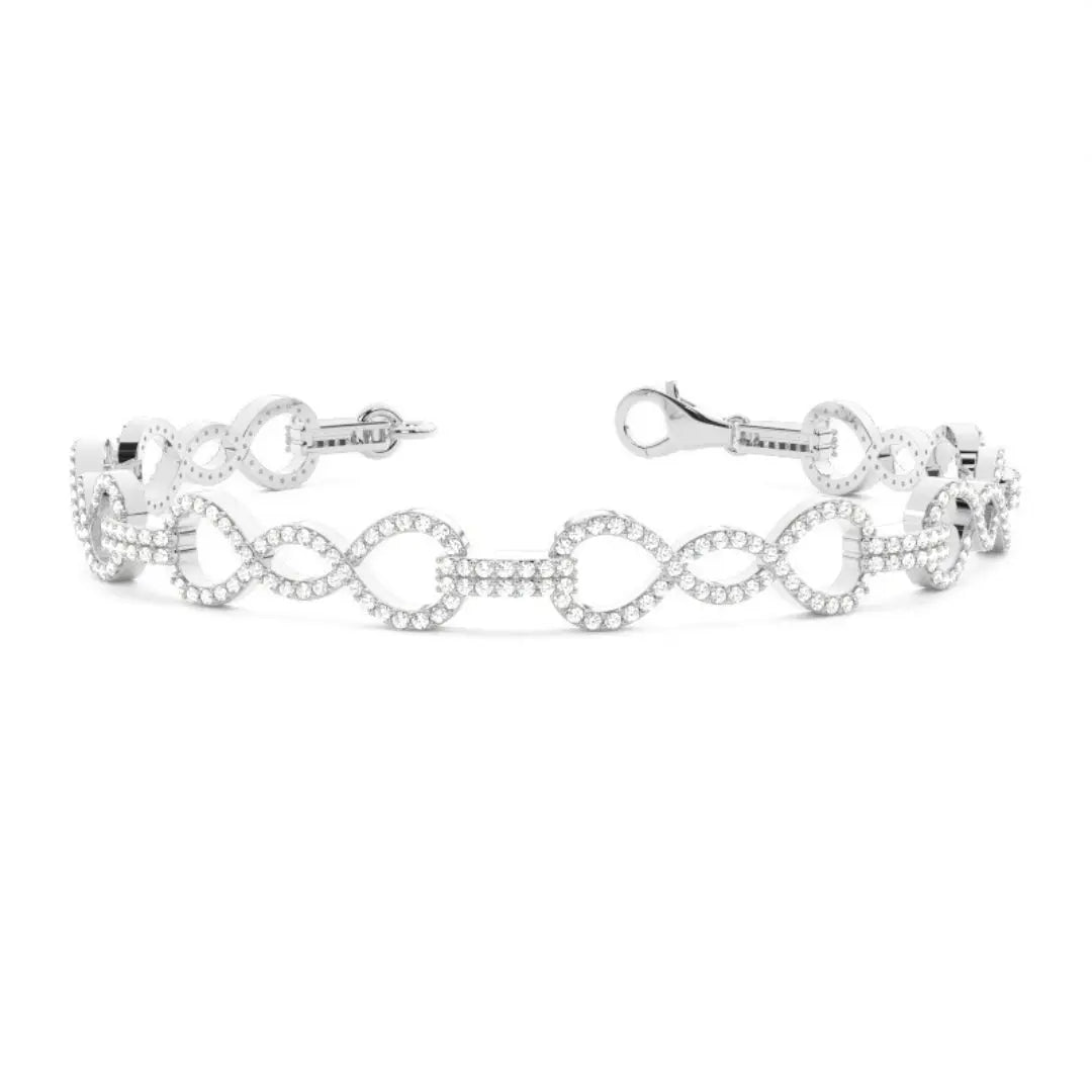 4.35 CT Round Cut Lab Diamond Bracelet Elegant and Radiant Jewel Carts