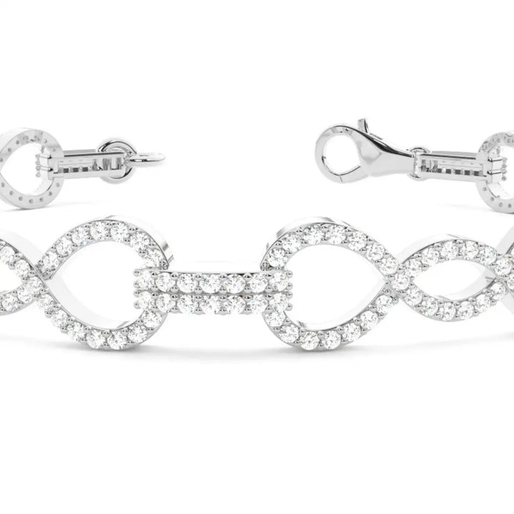 4.35 CT Round Cut Lab Diamond Bracelet Elegant and Radiant Jewel Carts