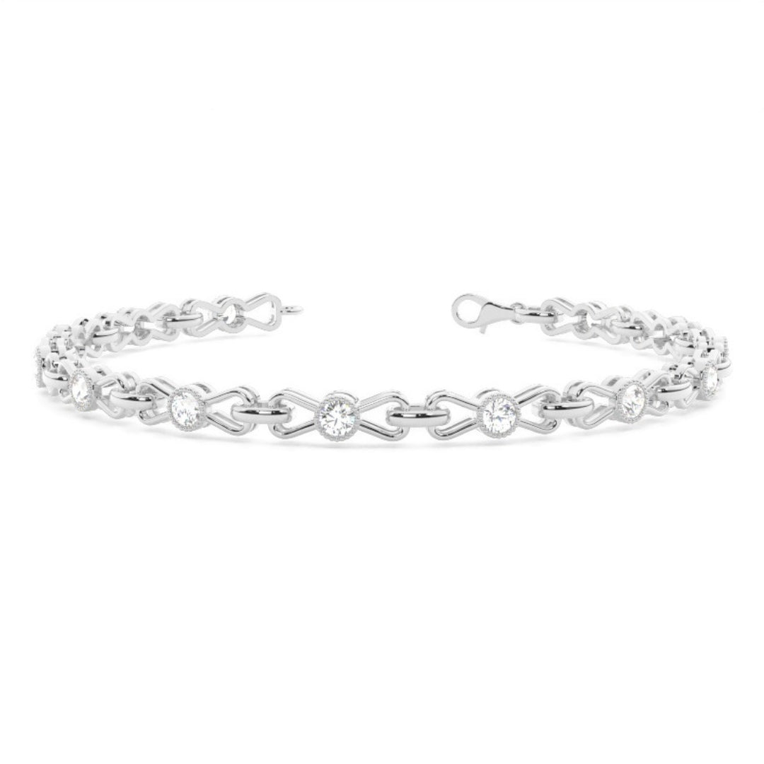Shine Bright with 3.38 CT Round Cut Lab Grown Diamond Bracelet Jewel Carts