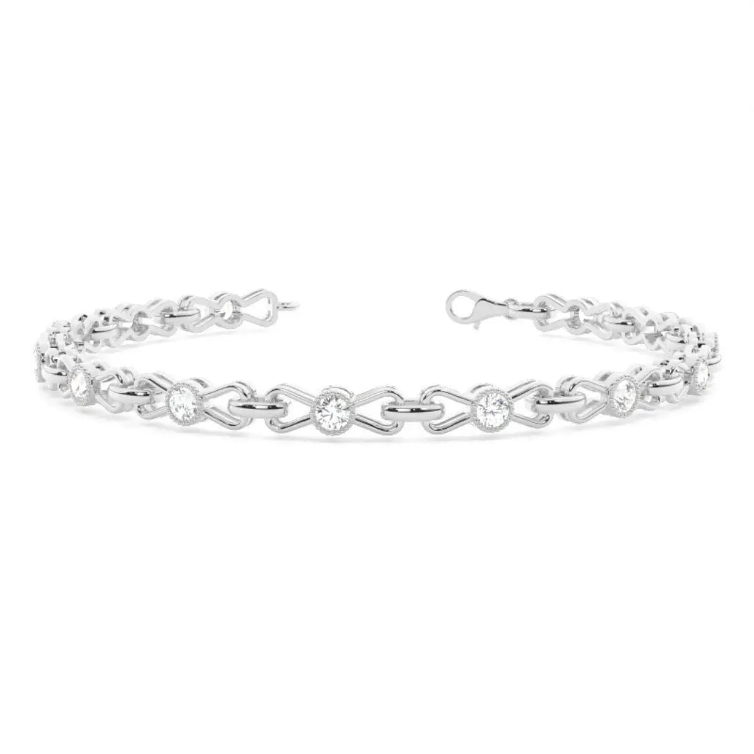 Shine Bright with 3.38 CT Round Cut Lab Grown Diamond Bracelet Jewel Carts
