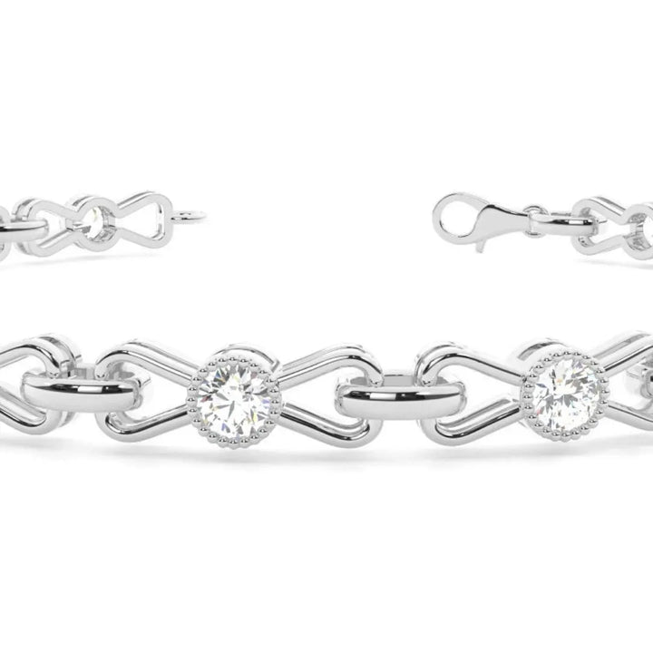 Shine Bright with 3.38 CT Round Cut Lab Grown Diamond Bracelet Jewel Carts