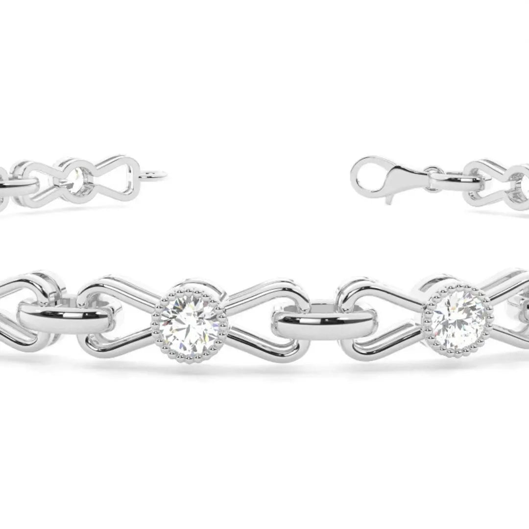 Shine Bright with 3.38 CT Round Cut Lab Grown Diamond Bracelet Jewel Carts