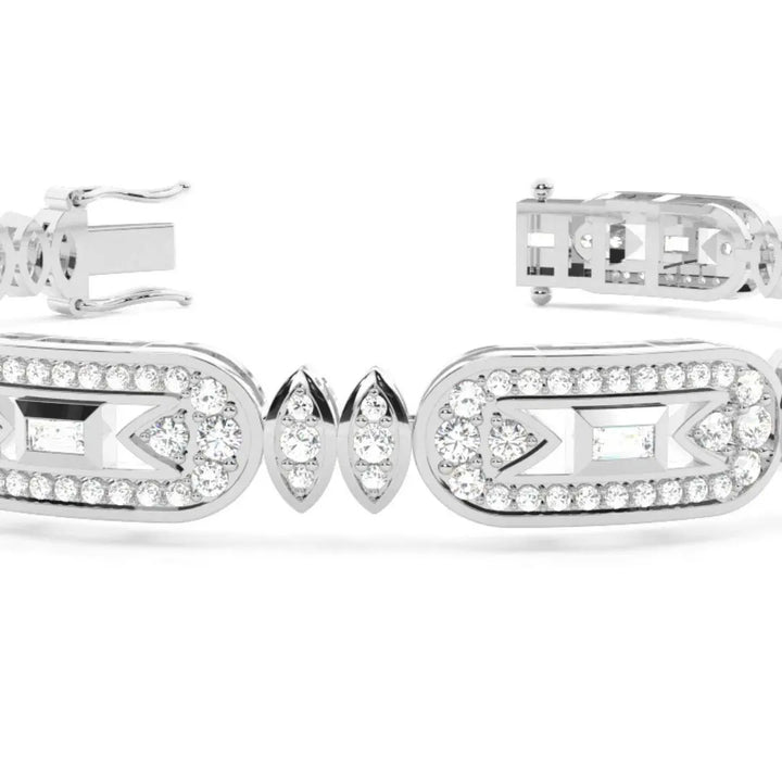 5.20 CT Lab Grown Round & Baguette Cut Bracelet Design Jewel Carts