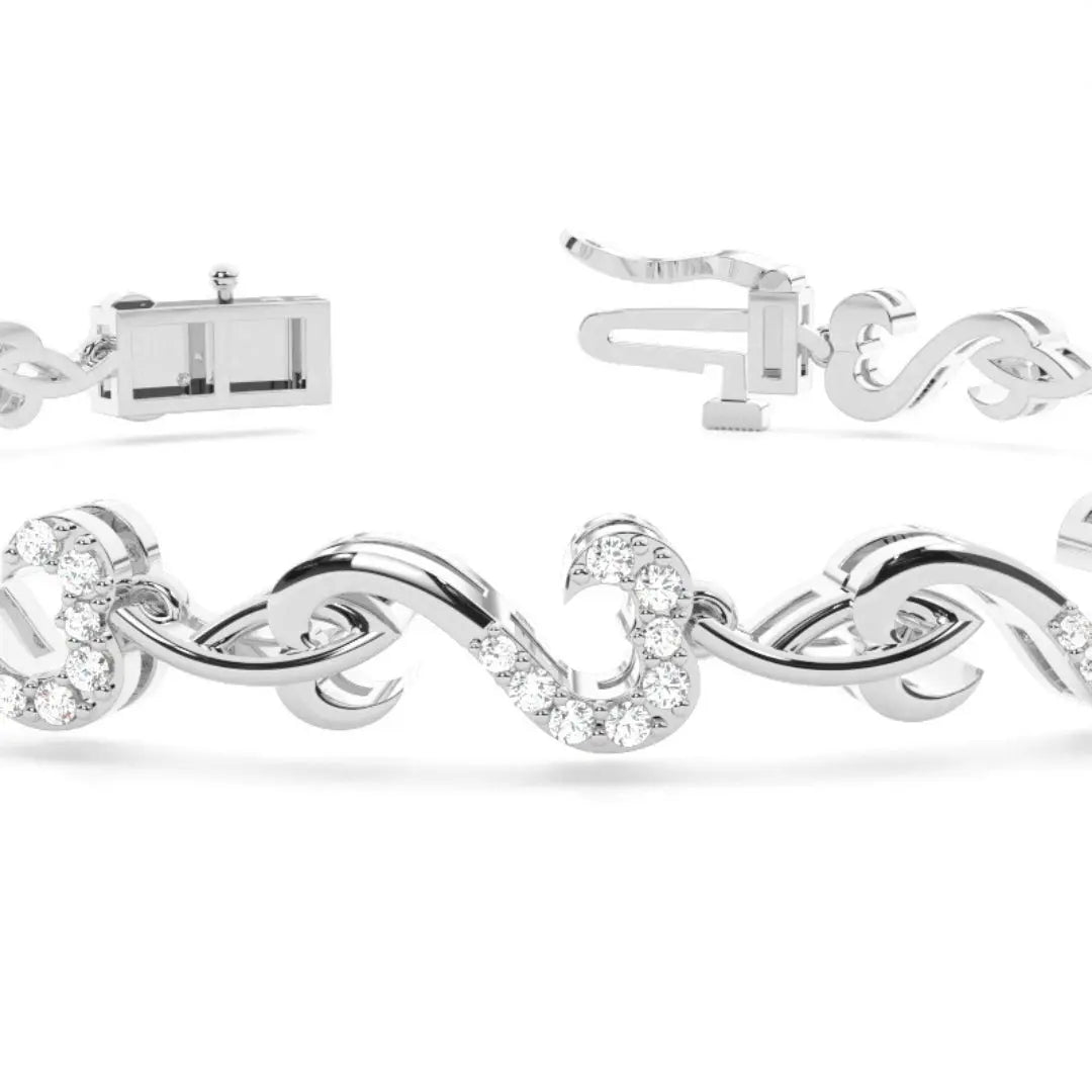 Dazzling 4.45 CT Round Cut Lab Grown Diamond Bracelet Jewel Carts