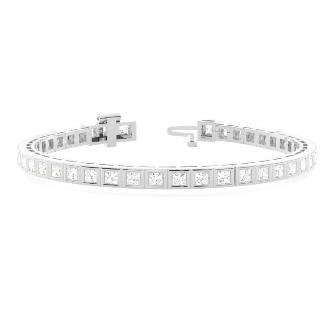 Lab Grown Diamond 4.55 CT Princess Bracelet With Fine Jewelry Jewel Carts