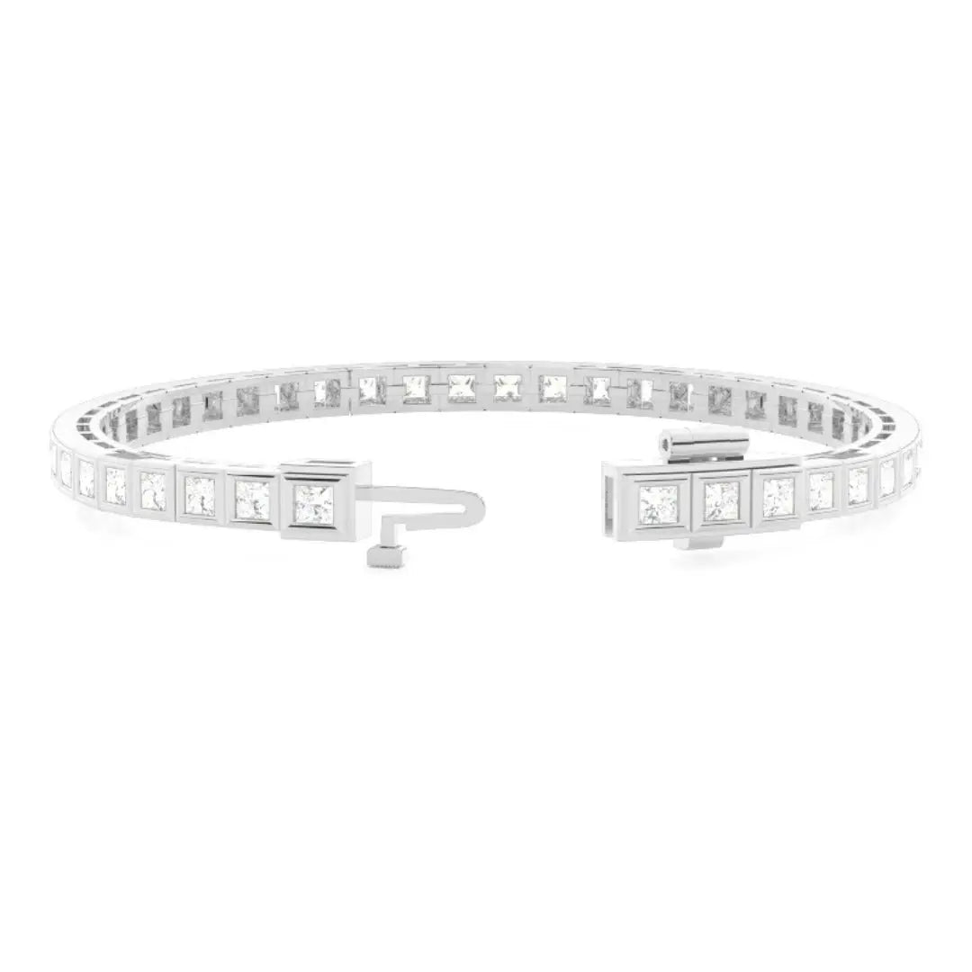 Lab Grown Diamond 4.55 CT Princess Bracelet With Fine Jewelry Jewel Carts