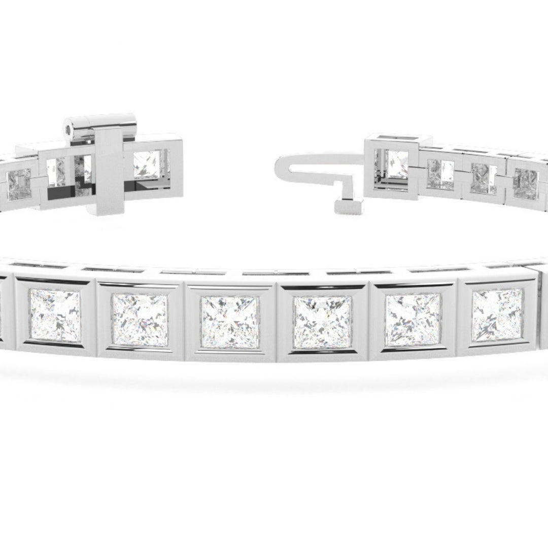 Lab Grown Diamond 4.55 CT Princess Bracelet With Fine Jewelry Jewel Carts