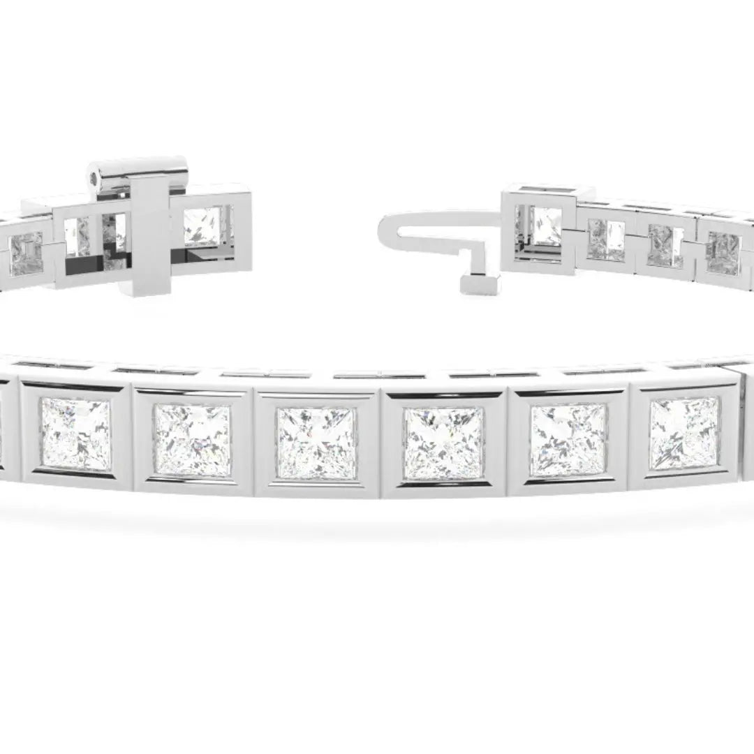 Lab Grown Diamond 4.55 CT Princess Bracelet With Fine Jewelry Jewel Carts