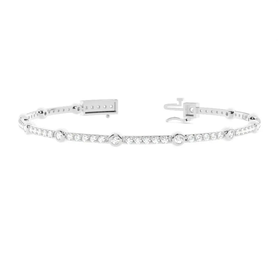 Shine Uniquely Round Cut 3.90 CT Lab Grown Diamond Bracelet Jewel Carts