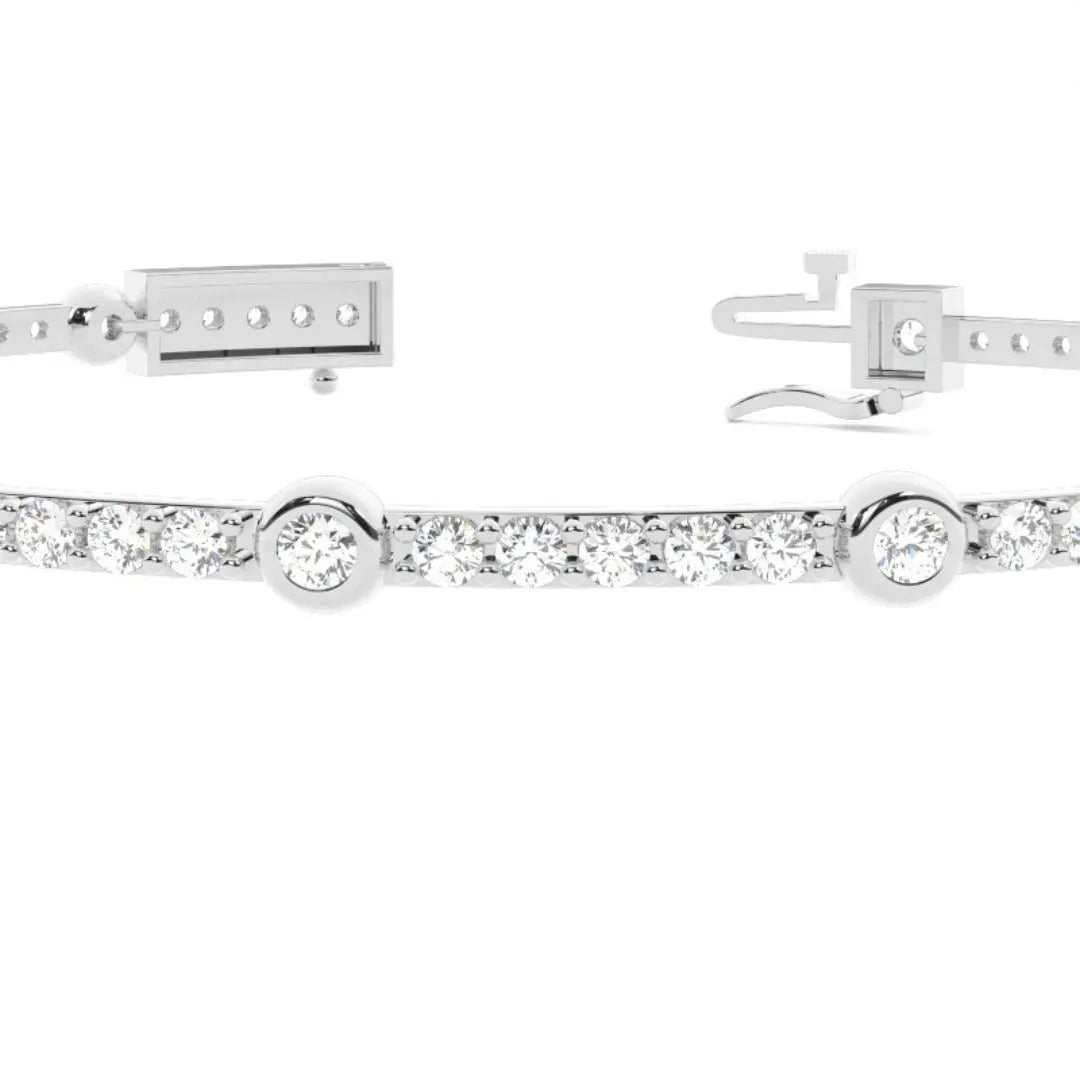 Shine Uniquely Round Cut 3.90 CT Lab Grown Diamond Bracelet Jewel Carts