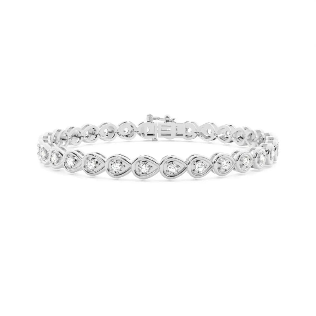 A Bracelet as Unique as Round Cut 4.00 CT Lab Grown Diamond Jewel Carts