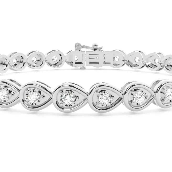 A Bracelet as Unique as Round Cut 4.00 CT Lab Grown Diamond Jewel Carts