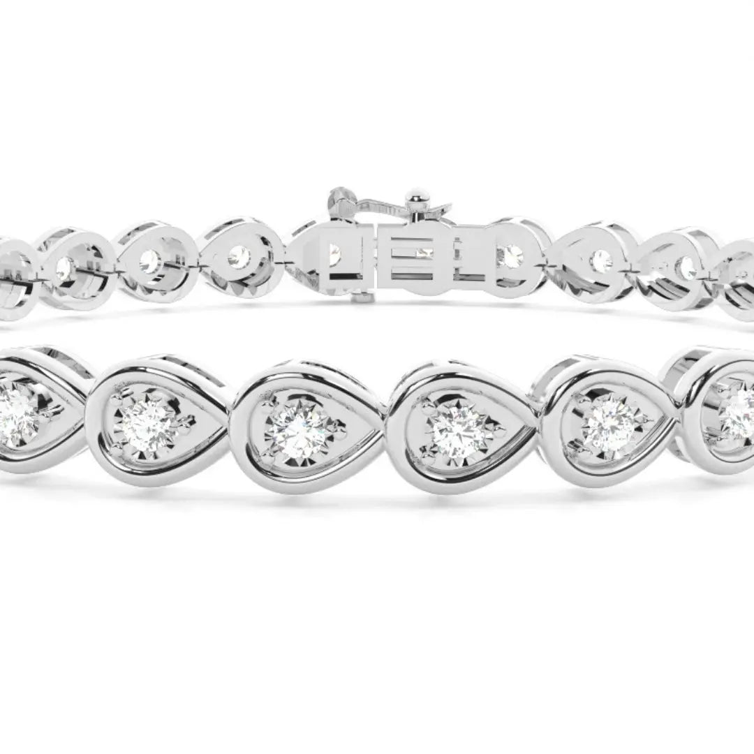 A Bracelet as Unique as Round Cut 4.00 CT Lab Grown Diamond Jewel Carts
