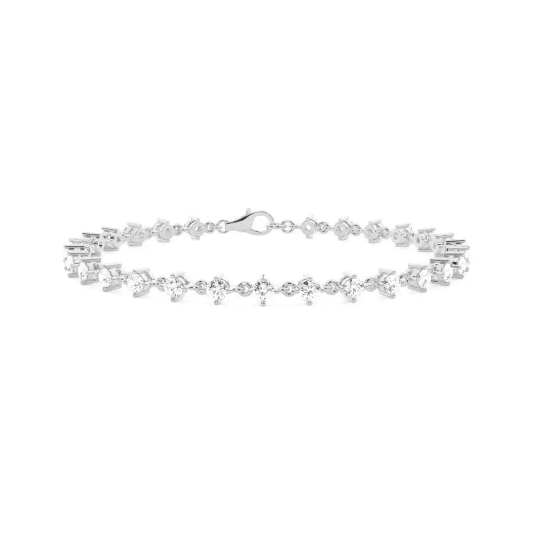Luxury 3.20 CT Unique Round Cut Lab Grown Diamond Bracelet Jewel Carts