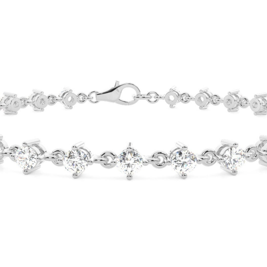 Luxury 3.20 CT Unique Round Cut Lab Grown Diamond Bracelet Jewel Carts