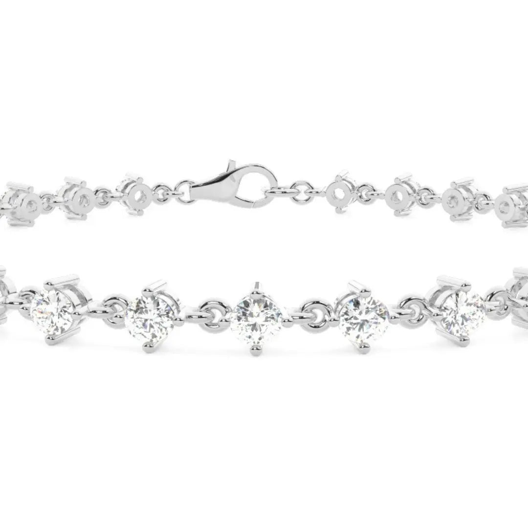 Luxury 3.20 CT Unique Round Cut Lab Grown Diamond Bracelet Jewel Carts