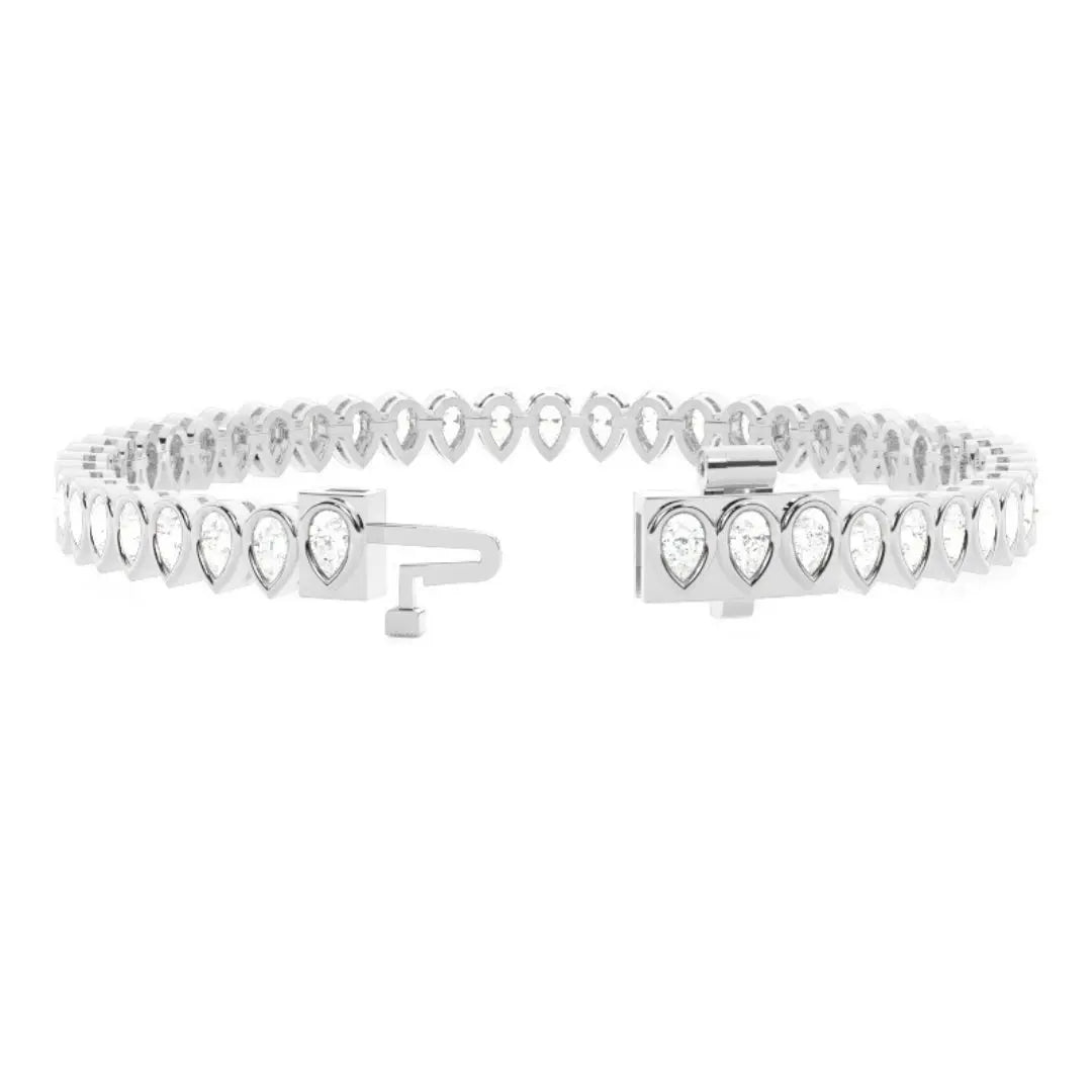 Sparkling Pear Cut Lab Grown Diamond 5.00 CT Art Deco Bracelets Jewel Carts