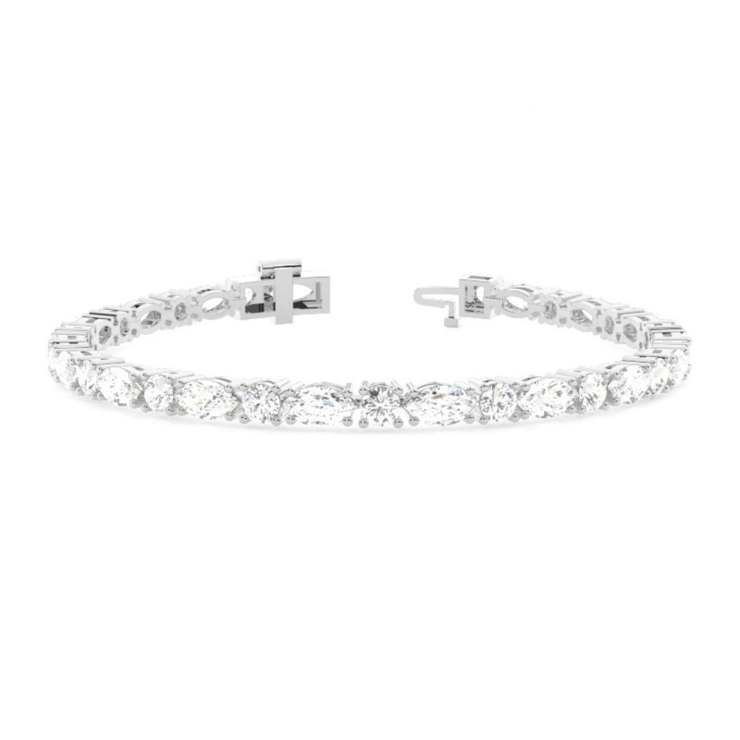 6.30 CT Marquise & Round Cut Lab Grown Diamond Bracelet Sparkle Jewel Carts
