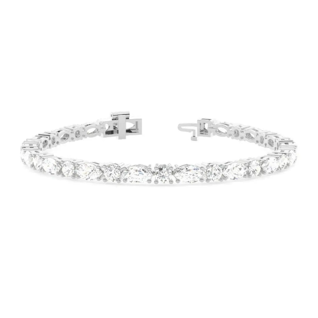 6.30 CT Marquise & Round Cut Lab Grown Diamond Bracelet Sparkle Jewel Carts