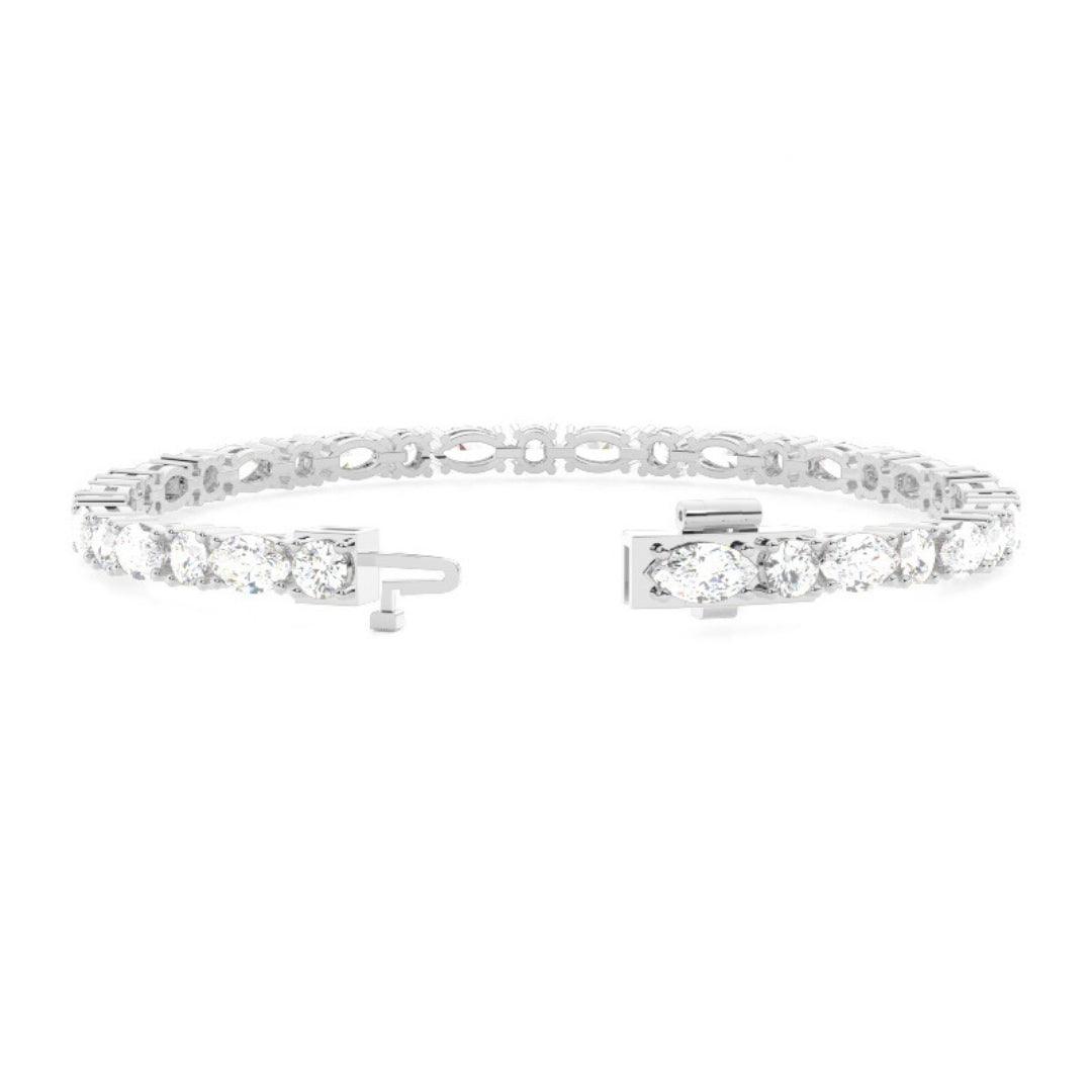 6.30 CT Marquise & Round Cut Lab Grown Diamond Bracelet Sparkle Jewel Carts