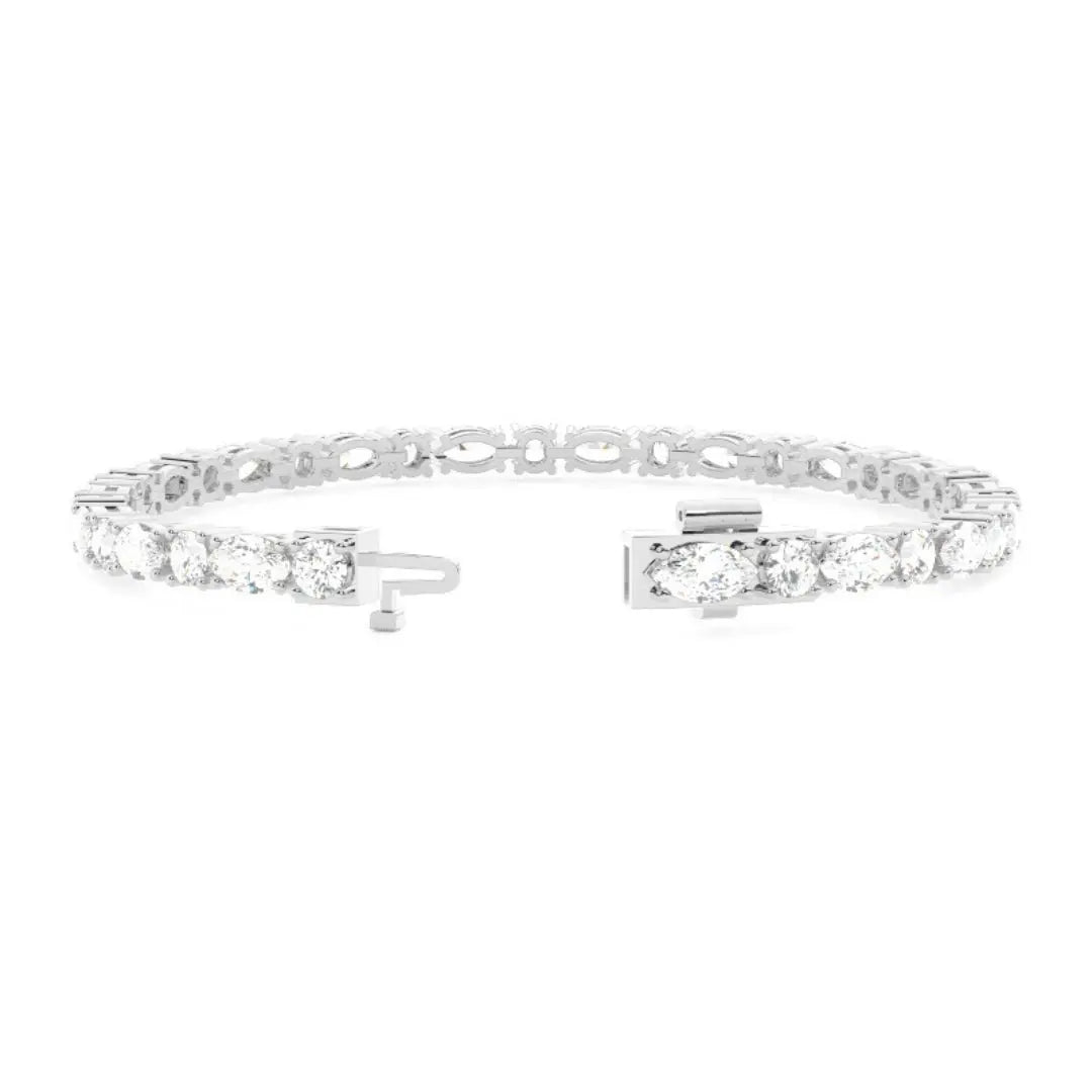 6.30 CT Marquise & Round Cut Lab Grown Diamond Bracelet Sparkle Jewel Carts