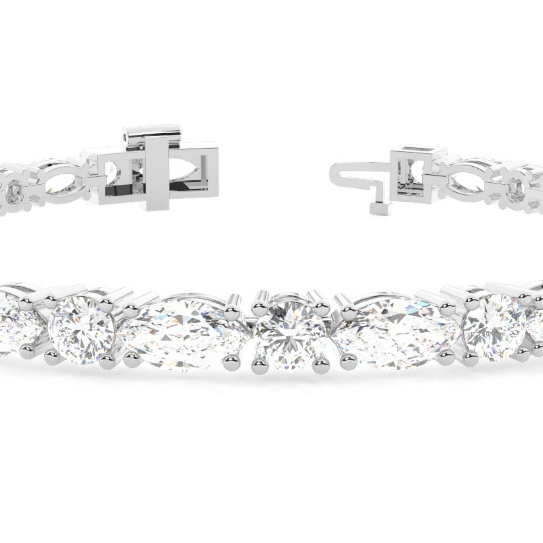 6.30 CT Marquise & Round Cut Lab Grown Diamond Bracelet Sparkle Jewel Carts