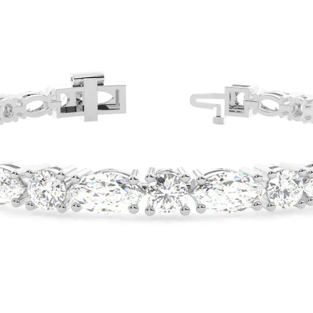 6.30 CT Marquise & Round Cut Lab Grown Diamond Bracelet Sparkle Jewel Carts