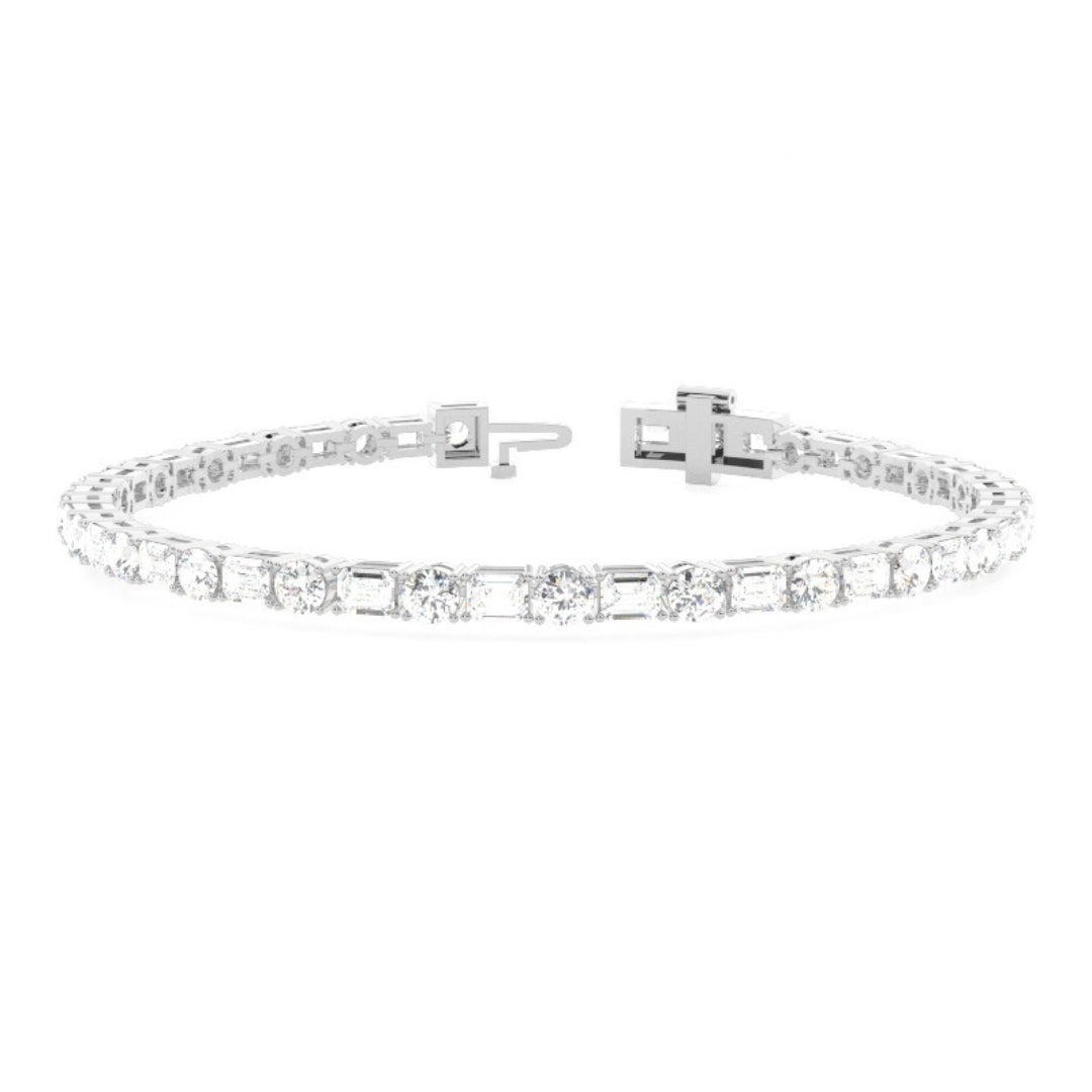 Round & Emerald Cut Lab Grown Diamond 7.15 CT Bracelet for Her Jewel Carts