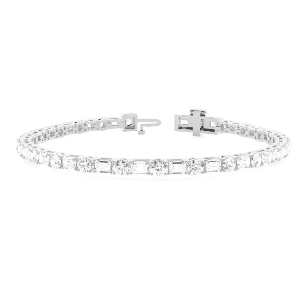 Round & Emerald Cut Lab Grown Diamond 7.15 CT Bracelet for Her Jewel Carts
