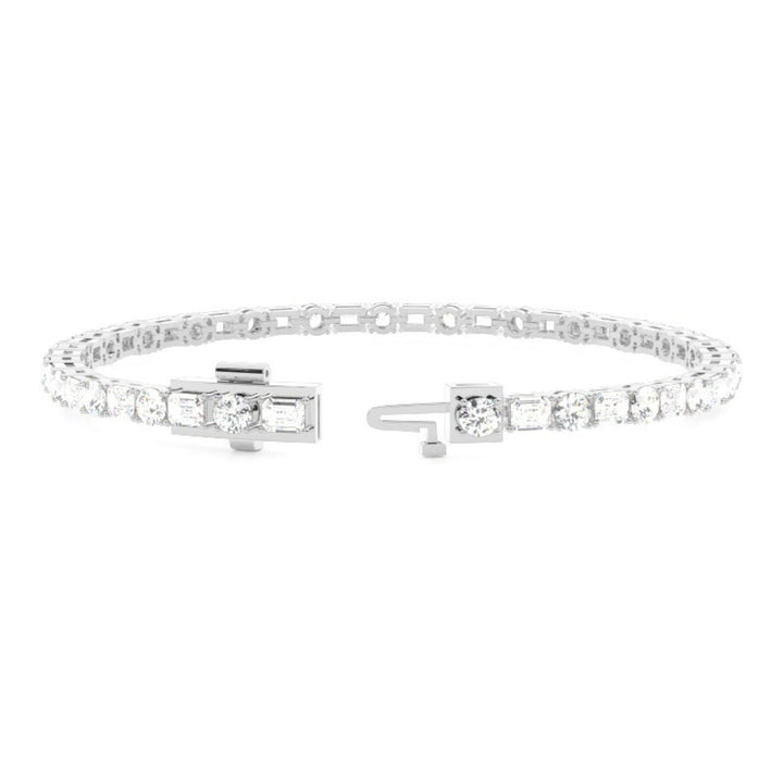 Round & Emerald Cut Lab Grown Diamond 7.15 CT Bracelet for Her