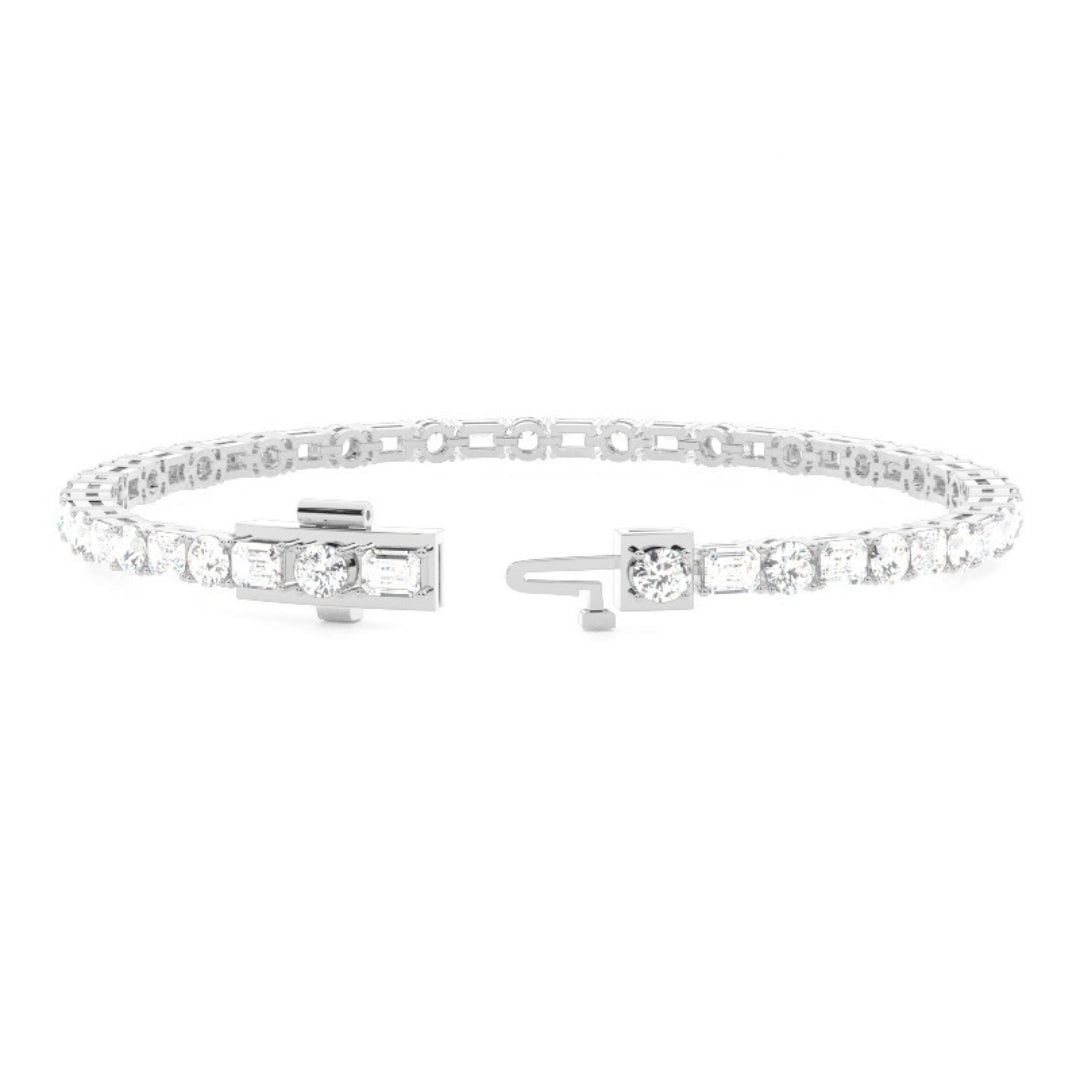 Round & Emerald Cut Lab Grown Diamond 7.15 CT Bracelet for Her Jewel Carts