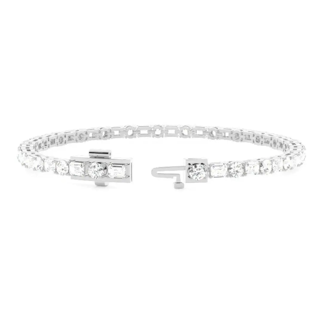 Round & Emerald Cut Lab Grown Diamond 7.15 CT Bracelet for Her Jewel Carts