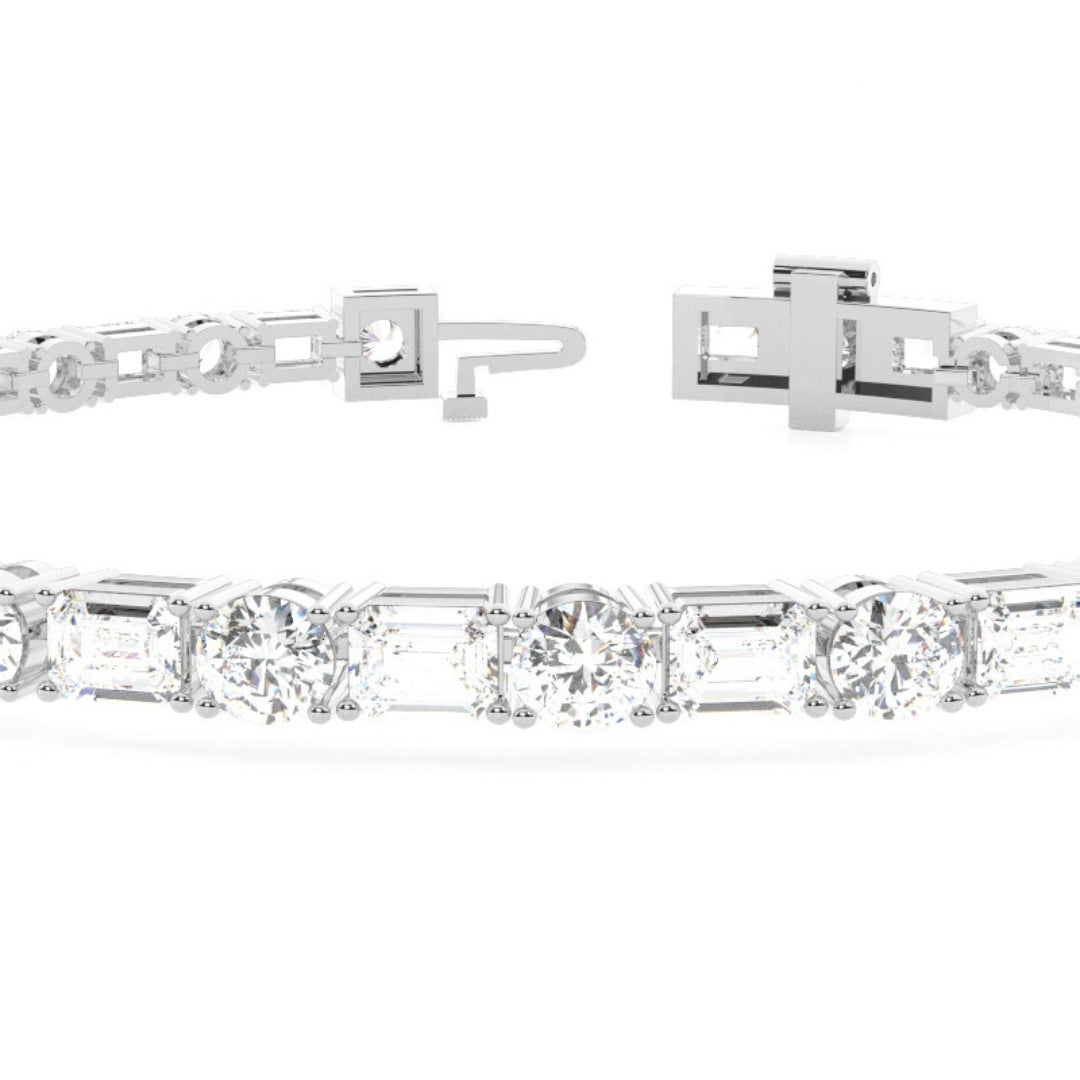 Round & Emerald Cut Lab Grown Diamond 7.15 CT Bracelet for Her Jewel Carts
