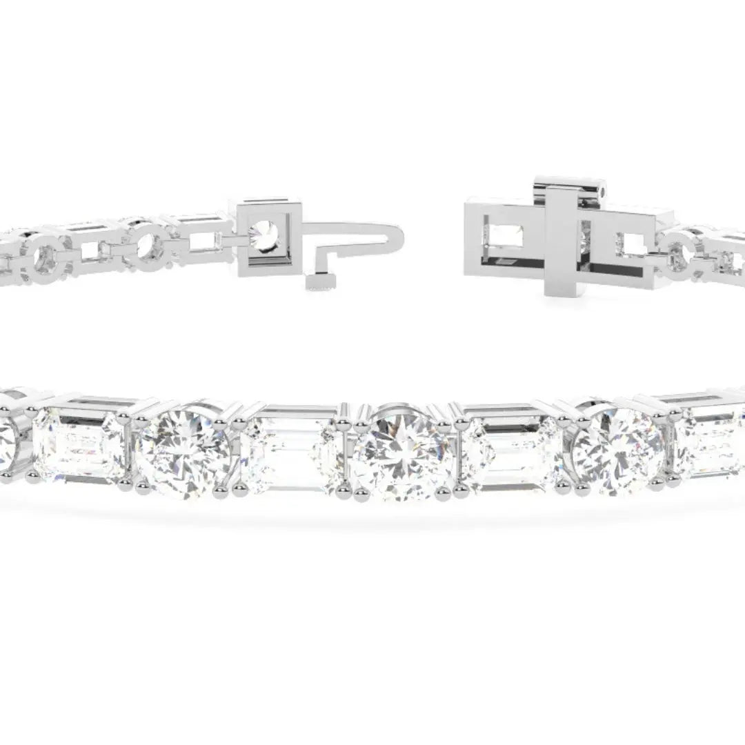 Round & Emerald Cut Lab Grown Diamond 7.15 CT Bracelet for Her Jewel Carts