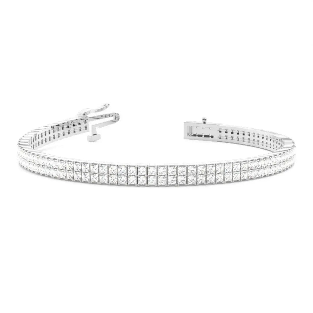 Elegant Princess Cut Lab Grown Diamond 7.50 CT Bracelet Shine Jewel Carts