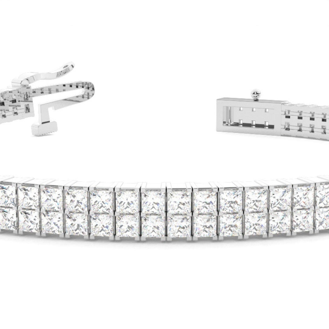 Elegant Princess Cut Lab Grown Diamond 7.50 CT Bracelet Shine Jewel Carts