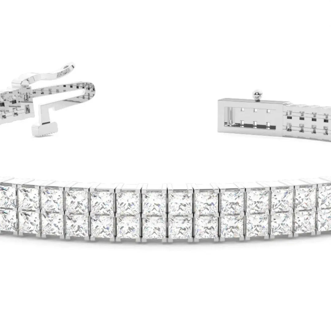 Elegant Princess Cut Lab Grown Diamond 7.50 CT Bracelet Shine Jewel Carts