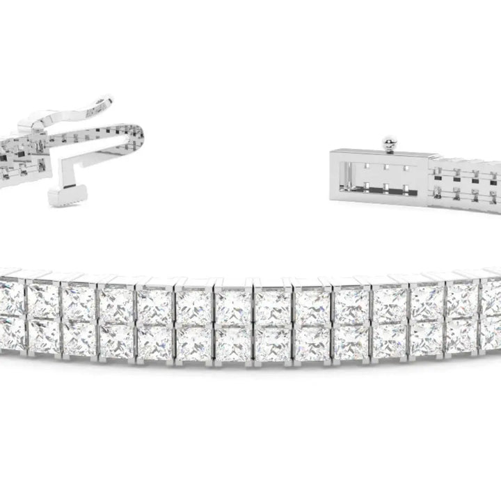 Elegant Princess Cut Lab Grown Diamond 7.50 CT Bracelet Shine Jewel Carts