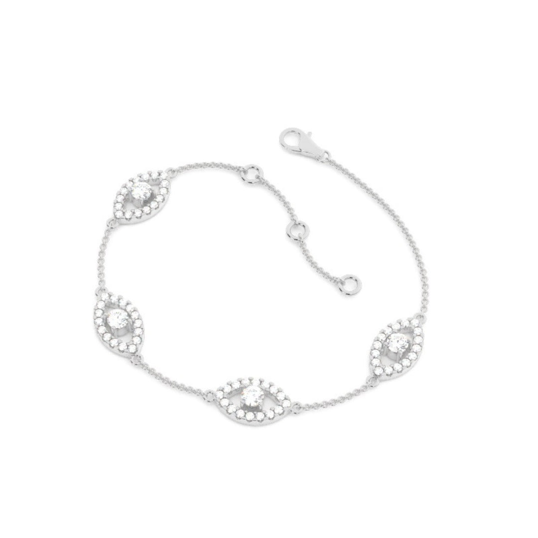 Sparkling 7.85 CT Round Cut Lab Grown Diamond Bracelet Glow Jewel Carts