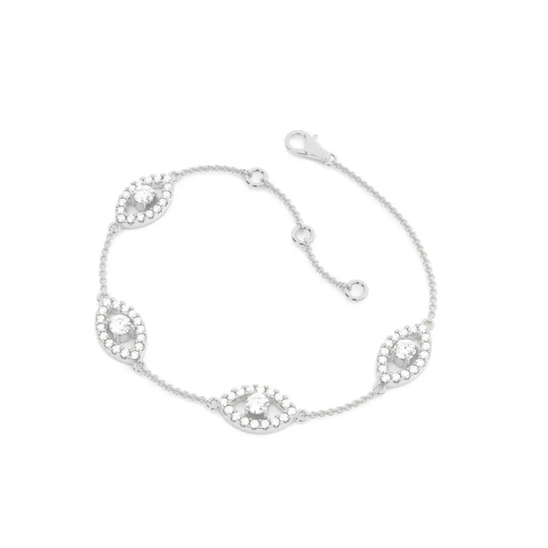 Sparkling 7.85 CT Round Cut Lab Grown Diamond Bracelet Glow Jewel Carts