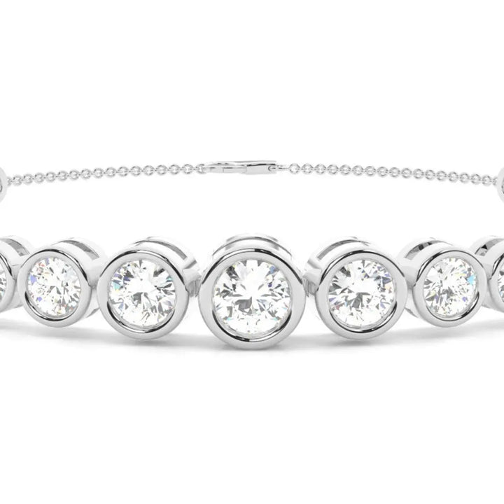 Brilliant 7.66 CT Round Cut Lab Grown Diamond Bracelet Sparkle Jewel Carts