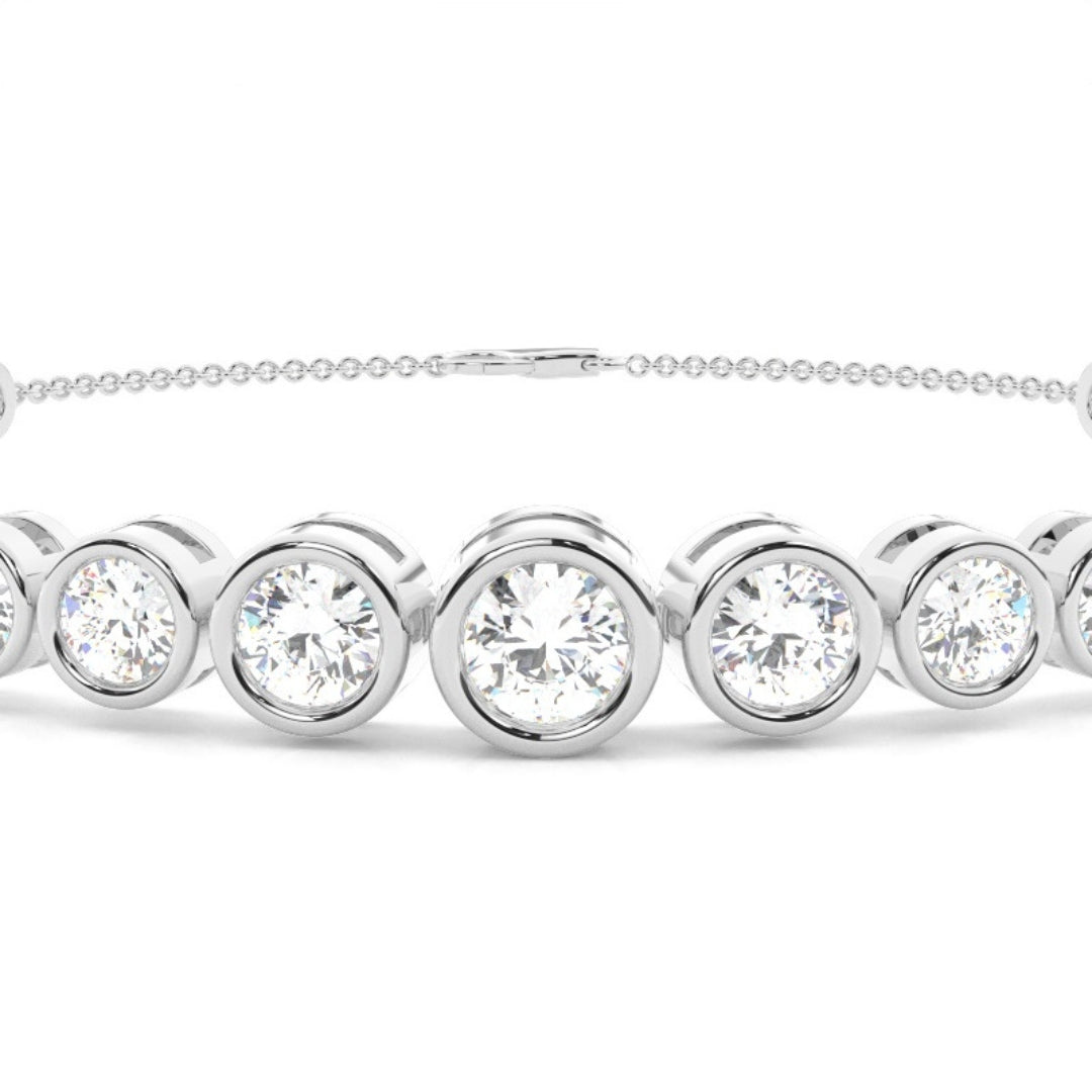 Brilliant 7.66 CT Round Cut Lab Grown Diamond Bracelet Sparkle Jewel Carts